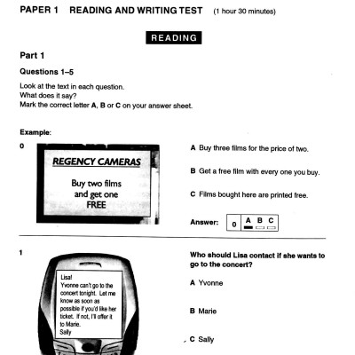 Cambridge Preliminary English Test 6 Student