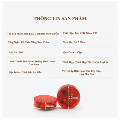 Bộ 2 Đèn LED cảnh báo mở cửa xe ô tô 3 bóng và 5 bóng trong 1 đèn led