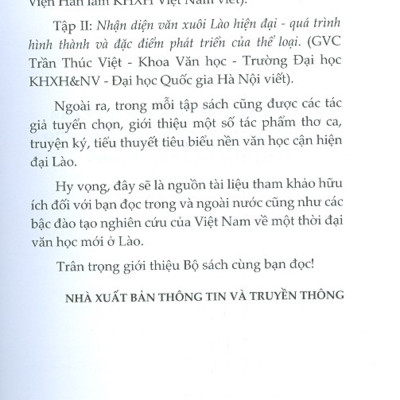 Diện Mạo Văn Học Cận Hiện Đại Lào - Tập 2