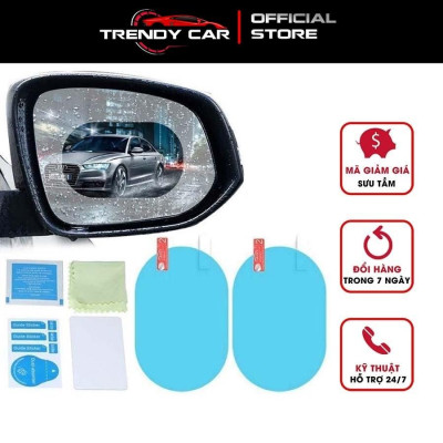 Bộ Miếng Dán Chống Nước Gương Chiếu Hậu và kính lái Trang trí ô tô cao cấp Trendy Car