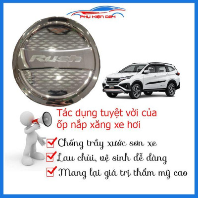 Ốp nắp bình xăng Rush 2018-2019 mạ crom chống trầy trang trí ô tô