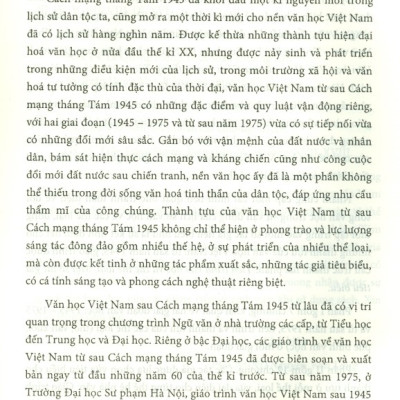Văn Học Việt Nam Từ Sau Cách Mạng Tháng Tám 1945