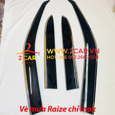 Vè che mưa xe Toyota Raize 2022 nhựa đen viền chỉ Inox cao cấp