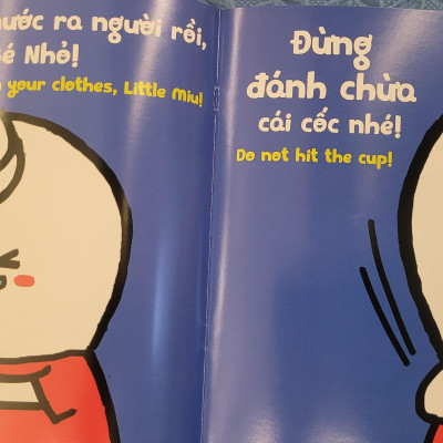 Sách Ehon Miu Bé Nhỏ Phần 1 Song Ngữ - Đừng Đánh Chừa Nhé Song Ngữ