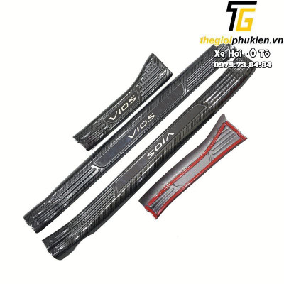 Combo ỐP BẬC CỐP VÀ BẬC CỬA xe Toyota Corolla Cross vân Carbon