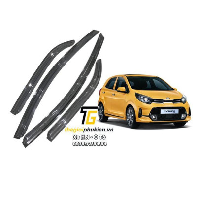 Bộ vè che mưa ABS đen thái Kia Morning 2021 cao cấp