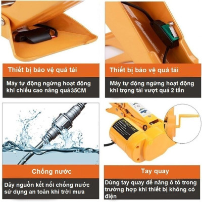 Bộ nâng kích gầm điện ô tô nhãn hiệu ROGTZ Công suất 100W, tải trọng 2000kg, Điện Áp : DC12V, dòng 10A - Hàng nhập khẩu