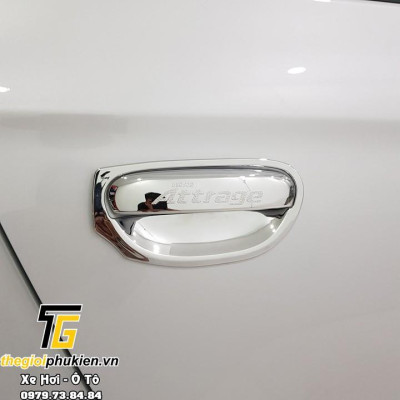 Bộ ốp tay nắm, hõm cửa xe Mitsubishi Attrage mạ Crom