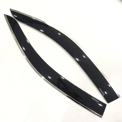 Bộ vè che mưa cao cấp viền chỉ mạ INOX dành cho xe Toyota Fortuner 2015-2019