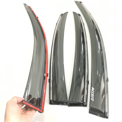 Bộ vè che mưa dành cho xe Hyundai Accent 2017-2019 chỉ mạ Crom cao cấp