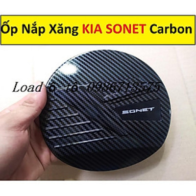 Ốp Nắp Bình Xăng Carbon Xe KIA SONET 2022-23 Mẫu Vân Carbon Cao Cấp