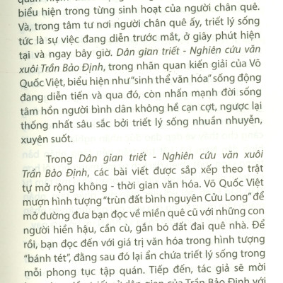 Dân Gian Triết - Nghiên cứu văn xuôi Trần Bảo Định