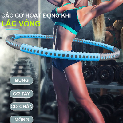 Vòng Lắc Eo Giảm Mỡ Bụng Lõi Thép Không Gỉ Bọc Mút Xốp, Có Thể Điều Chỉnh Cân Nặng - Chính Hãng Amalife