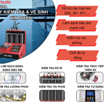 Máy xúc rửa và kiểm tra kim phun ô tô LAUNCH SmartSafe CNC-605A