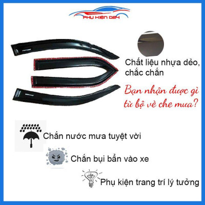 Vè mưa Fortuner 2009-2016 vè đen che mưa bảo vệ trang trí xe