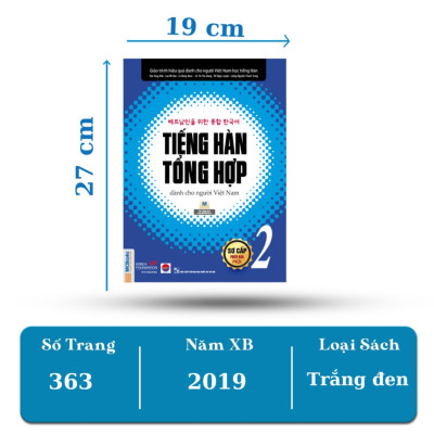Sách Tiếng Hàn Tổng Hợp Dành Cho Người Việt Nam sơ cấp 2 bài học + bài tập ( đen trắng ) Mcbooks