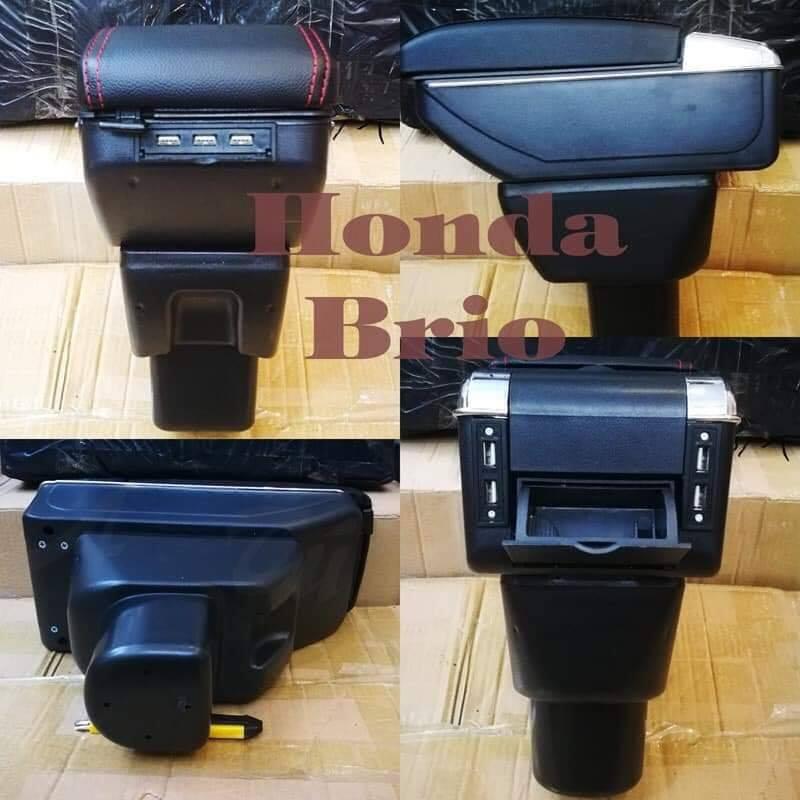 Hộp tỳ tay xe dành cho Honda Brio cao cấp tích hợp cổng sạc USB