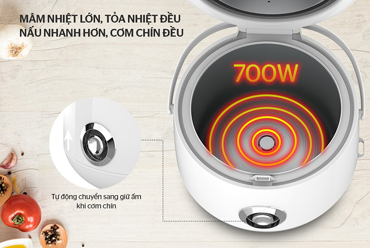 Nồi cơm điện Sunhouse SHD8606 1.8L - Hàng chính hãng