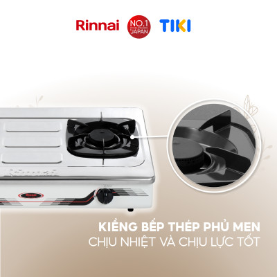 Bếp gas dương Rinnai RV-370(SM)N mặt bếp inox và kiềng bếp men - Hàng chính hãng.