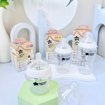 Bình Sữa PP Ty Siêu Mềm Tự Nhiên Tommee Tippee 150ml, Núm Ty Của Bình 0-3 Tháng