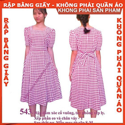 Rập giấy mã 543 (BẢN VẼ) rập đầm cổ vuông