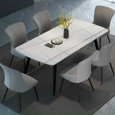 Bộ bàn ăn mặt đá phiến kèm ghế Sheraton