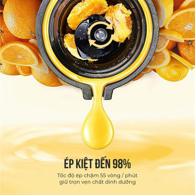 Máy ép chậm Elmich JEE - 1855OL, công suất 240W, ống tiếp nguyên liệu rộng 83mm, độ ồn cực thấp 55 dB - Hàng chính hãng (New)