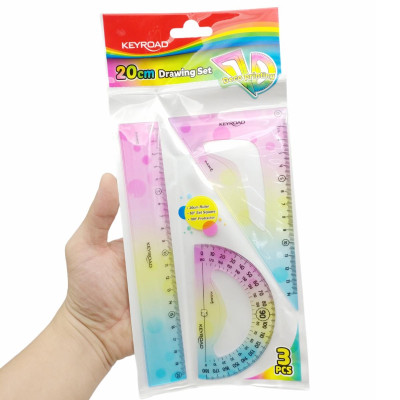 Bộ 3 Thước Học Sinh - Keyroad KR972402 (Mẫu Màu Giao Ngẫu Nhiên)