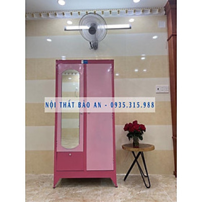 Tủ sắt quần cao 1m8 ngang 90cm hồng - TSDT12