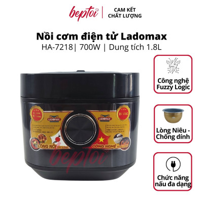 Nồi cơm điện tử Ladomax dung tích 1.8L công suất 860W nấu đa chức năng HA-7218 Hàng chính hãng