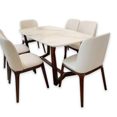 [Trả góp 0%] Bàn ăn Concord gỗ ash mặt đá IBIE nhiều tùy chọn