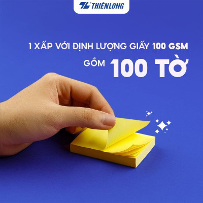 Giấy ghi chú - Giấy notes Neon Thiên Long - Nhiều kích thước