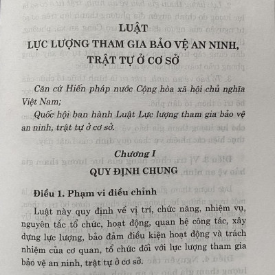 Luật Lực lượng tham gia bảo vệ an ninh, trật tự ở cơ sở