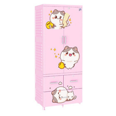 [Chính hãng Qui Phúc] Tủ nhựa treo quần áo LOUIS 2 tầng, thanh treo inox tiện lợi, có khóa