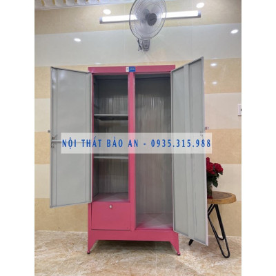 Tủ quần áo sắt 1m8 màu hồng- T8