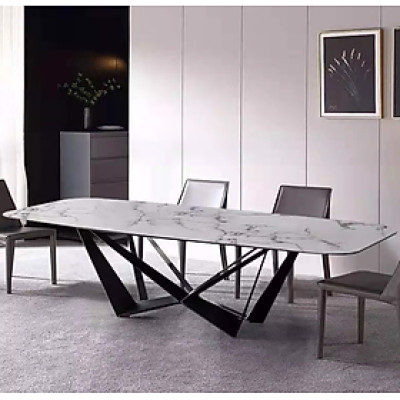 Bàn ăn cao cấp Juno Sofa mặt đá chân sắt W 