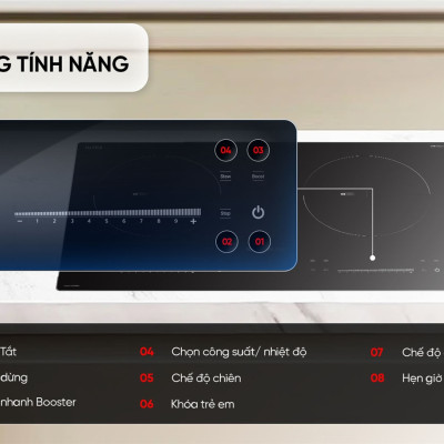 BẾP ĐÔI ĐIỆN TỪ SUNHOUSE SHB-588DI Booster 2200W - Hàng chính hãng