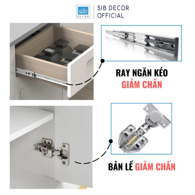 Giường Ngủ Gỗ Công Nghiệp 3 Ngăn Kéo SIB Decor Màu Trắng GN12