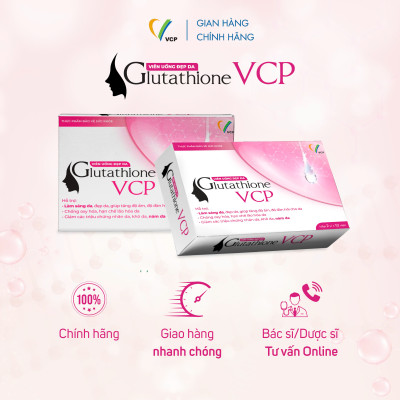 [Combo 2 hộp] TPBVSK Viên uống đẹp da Glutathione VCP - Hỗ trợ làm sáng da, giảm các triệu chứng nhăn da, khô da, nám da - Hộp 20 viên