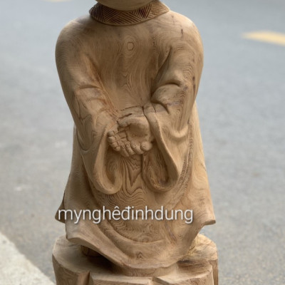 TƯỢNG CHÚ TIỂU TÙY DUYÊN BẰNG GỖ NGỌC AM THƠM NỨC KT CAO 60×23×22CM 