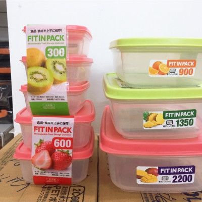 Set 03 hộp thực phẩm nắp mềm Sanada Fit in Pack 150ml - Made in Japan