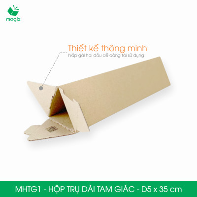 MHTG1 - D5x35 cm - 20 Hộp trụ dài tam giác thay thế ống giấy - Hộp carton đóng gói hàng