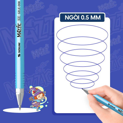 Hộp 20 Bút Gel Xóa Được 0.5 mm - Mazzic Thiên Long GELE-008 - Mực Xanh