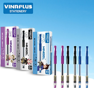 Bút Bi Gel Vinaplus VNP-017 - 0,5mm Màu xanh/ đen/ tím