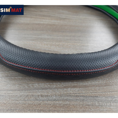 Bọc vô lăng cao cấp Macsim mã L612 mới chất liệu da thật - Khâu tay 100% size M màu đen