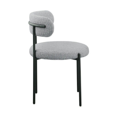 Ghế ngồi phòng ăn Juno Sofa DIAMOCT decor đệm bọc vải lông cừu chân sắt