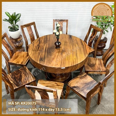 [KR20075] Bàn Tròn Me Tây Nguyên Tấm