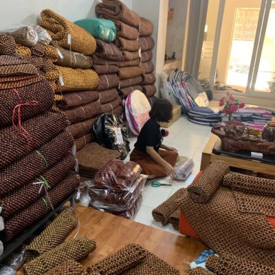 Chiếu Hạt Gỗ Trắc Mộc - Kích thước 1,8mx2m hạt 1.2cm ( video,hình thật )