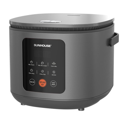 Nồi cơm điện tử 1.5L Sunhouse SHD8825 - 700W, 6 chức năng, Hẹn giờ nấu 24h, Chống dính Daikin 2 lớp, Lòng nồi 1.2mm - Hàng chính hãng