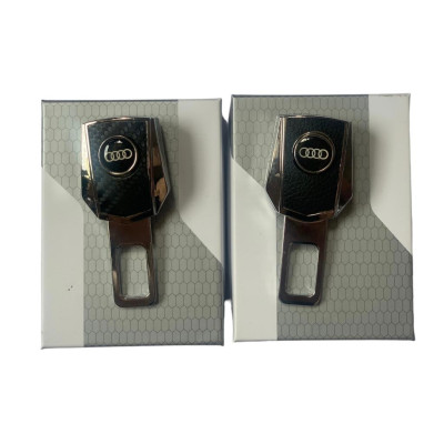 Chốt cài dây an toàn Logo hãng cao cấp bọc da bản cải tiến có thể móc nối tiếp Trendy Car